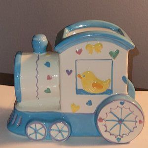 Burton & Burton Baby Planter Nursery Train Ceramic 2008 Unisex Retro Adorable